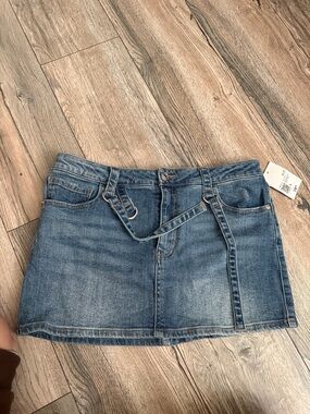 Forever 21 Blue Denim Mini Skirt with Removable Strap